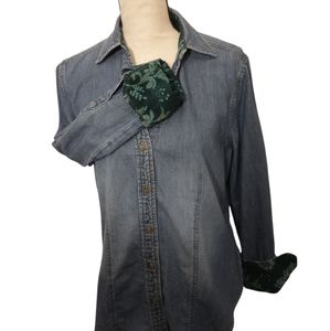 St John's Bay Large Denim Front Button Shirt